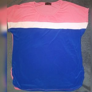 Rose Diamond Blue with Orange Blouse